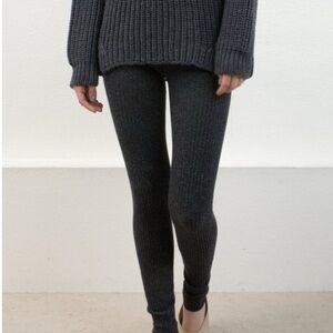 Micaela Greg 100% Merino Wool Ribbed Leggings